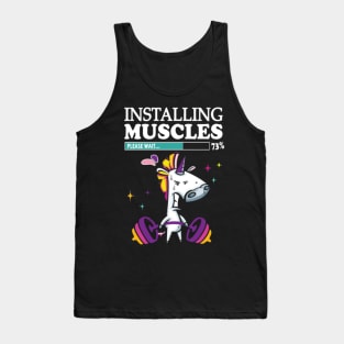 Unicorn Installing muscles please wait Tank Top